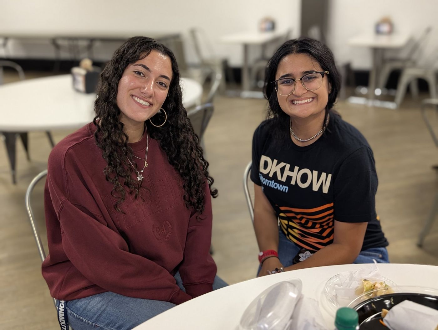 Two Monmouth students spending time together at Chabad MU